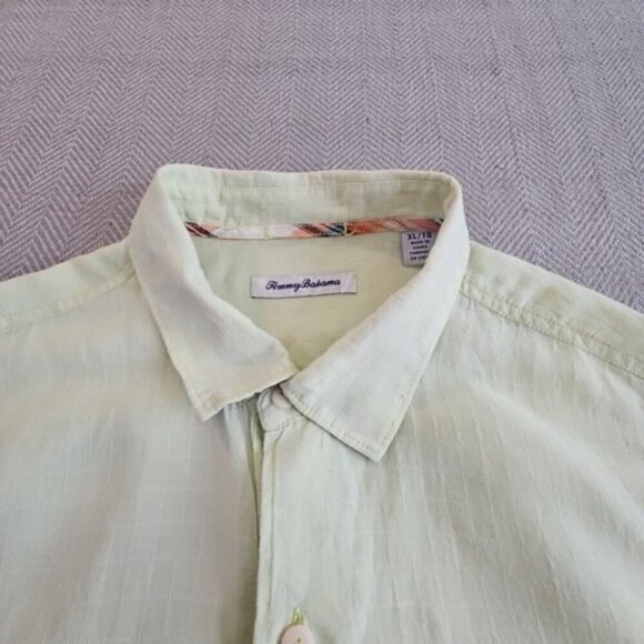 Tommy Bahama Men’s Size XL Linen Tencel Pistachio Green Long Sleeve Button Up - Picture 5 of 15